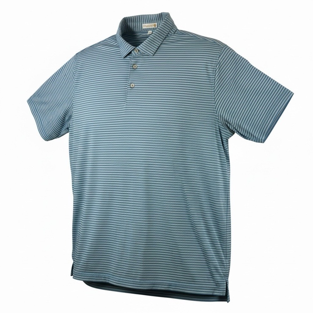 Peter Millar Polo Shirt Mens 2XL XXL Southern Comfort Grey Blue Striped